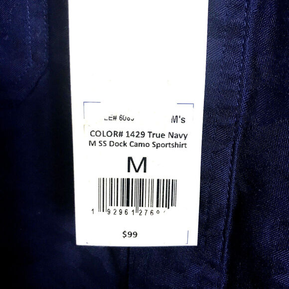 Southern Tide SS Dock Camo Sport Shirt M Button Up True Navy Lyocell Pockets $99 - Picture 4 of 5